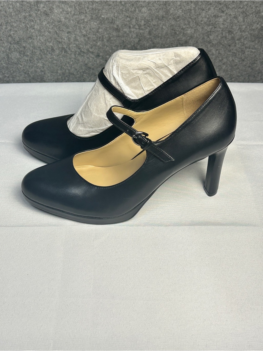 Naturalizer Talissa 9W Black Leather Mary Jane High Heel Pumps Careerwear New